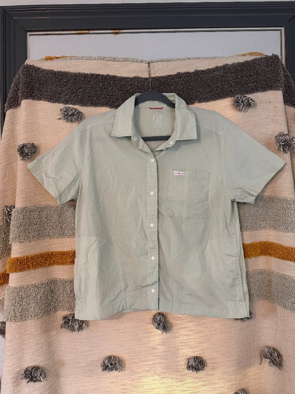 Topo Designs Women’s Sage Green Tech Shirt Button Down - Size Large